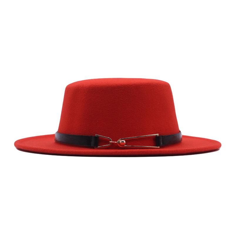 Herbst und Winter neue Britische Herren Zylinderhut flache Kappe flacher Schirm Wollhut Europäischer und Amerikanischer Stil Mode Jazzhut Damenhut