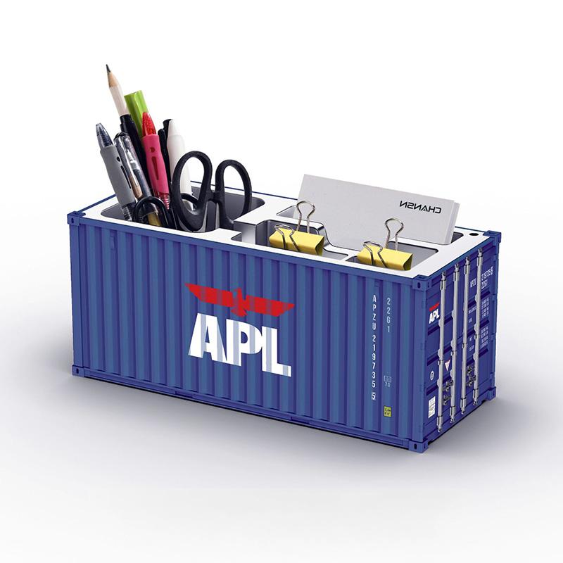 1/20 Scale Simulated Shipping Cargo Container Model Pen Holder Detachable Plastic Storage Box Desktop Organizer Household Supply