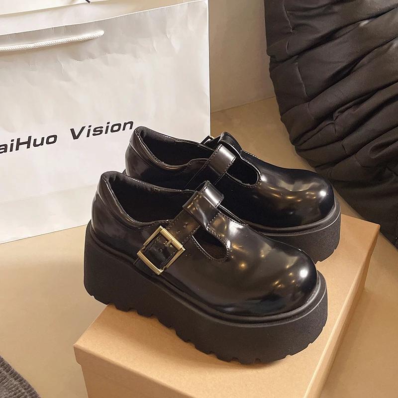 Winter Shoes Women Autumn Oxfords Female Footwear British Style Platform Fall Leather New Dress Preppy Creepers Shoes Woma