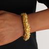 Crinkle zircon c-shape open bangle - 18k gold plated stainless steel, trendy and versatile jewelry