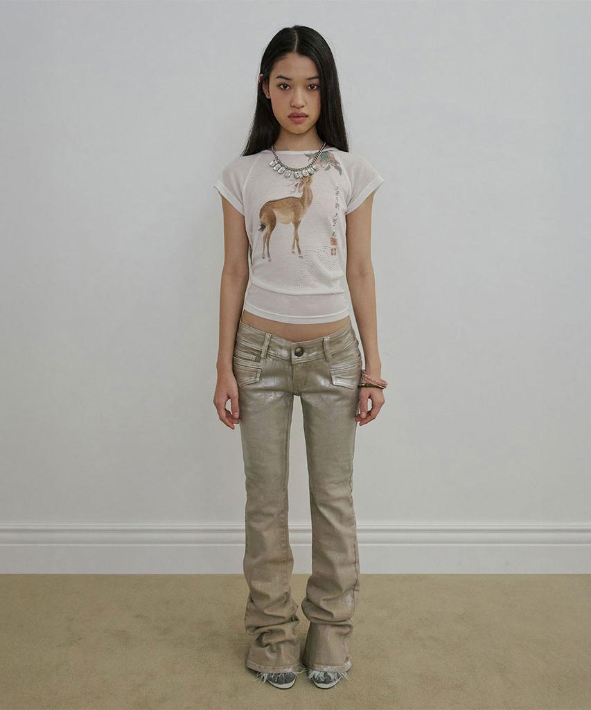 SCULPTOR Zen Deer Tee White