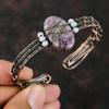 Charoite Cuff Bracelet Blue Lace Agate Beads Bangle Wire Wrap Jewelry Adjustable Bangle Copper Wire Wrapped Bangle Handmade Gemstone Jewelry