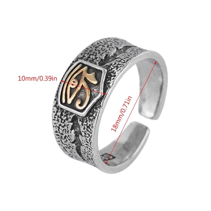 Egyptisk Horusöga Ring Justerbar Mode Fingerring för Skydd Smycken Cool Justerbar Ledring Delikat Födelse