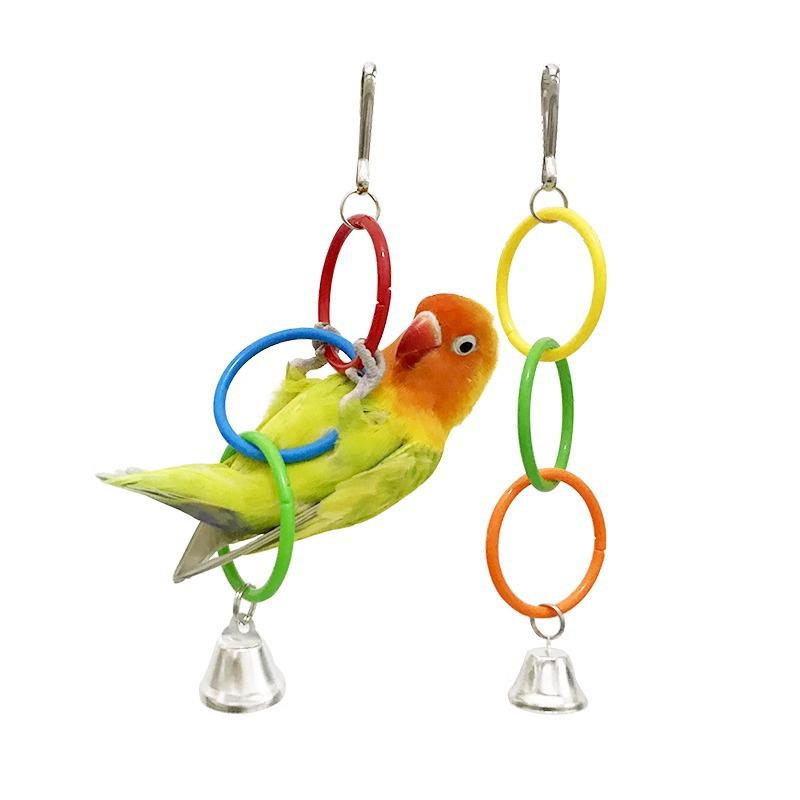 Parrot Climbing Ring Toy - Multicolor Birdcage Accessory for Beak Grinding & Biting