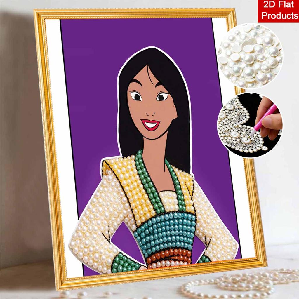 Disney Pearl Painting Anime Mulan Art Kit Adult Beginner Home Wall Decor Special Shape