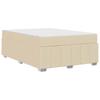 Cream Upholstered Bed Frame with Mattress 140 x 200 cm Fabric