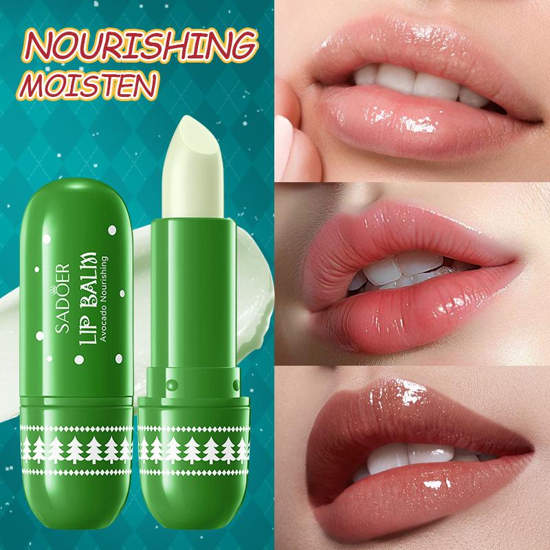 SADOER Natale Balsamo Labbra Miele Ciliegia Avocado Illuminante Idratante Anti Screpolature Riparatore Rossetto