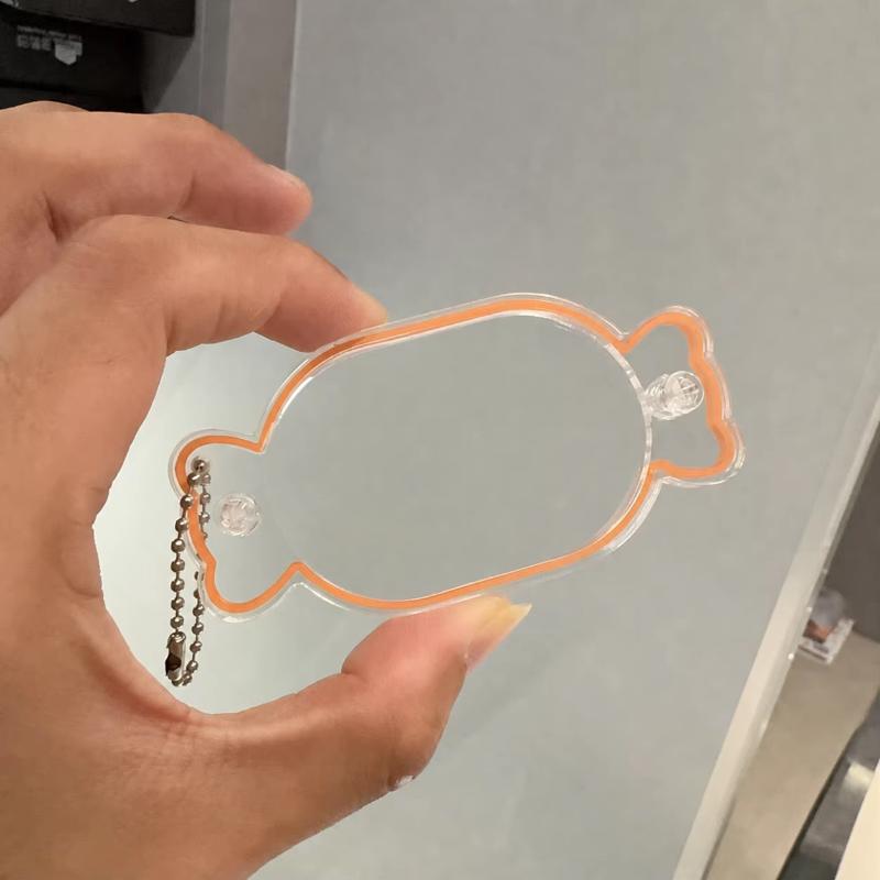 Candy Shaped Acrylic DIY Shaker Keychain Clear Charm Case Multi Colors for Handmade Craft Enthusiasts Daily Use