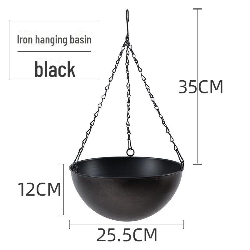 Iron Hanging Flower Pot for Hydroponic and Succulent Plants, European Garden Decoration