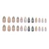 Three-dimensional star and moon smudge wave French streamer cat's eye removable manicure 24 pieces press on nails