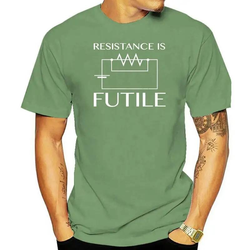 

Resistance Is Futile T Shirt Top Electrotechnics Electrician Electronic Ohms Law Men Summer Short Sleeves Casual T Shirt 4XL