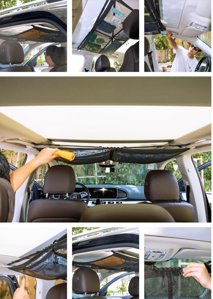 CAMPING MOON Outdoor Ceiling Storage Net, Car Cargo Net, Roof Storage, Convenient Storage, Buckle Fastening, Adjustable, B-965