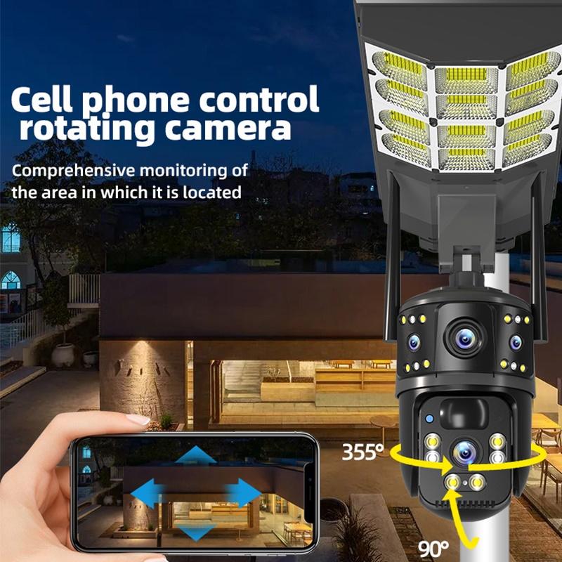 2-in-1 Multi-Functional Solar Light, Works As Street Lamp and Security Camera with Automatic Solar Charging