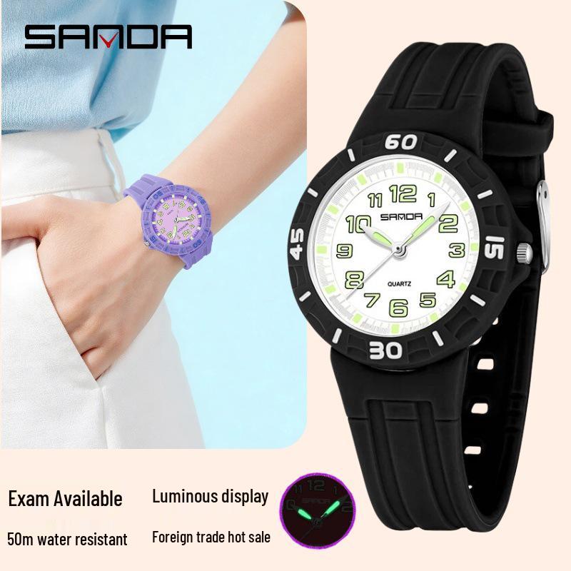 Sanda Unisex Sports Watches: Waterproof, Fluorescent, Energetic Designs for Kids and Lightweight Styles for Students