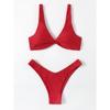 Solid Tie Sexy Bikini 2026 Padded Bra High Leg Bandage Push Up Bikini Set Brazilian Swimsuit Women Swimwear