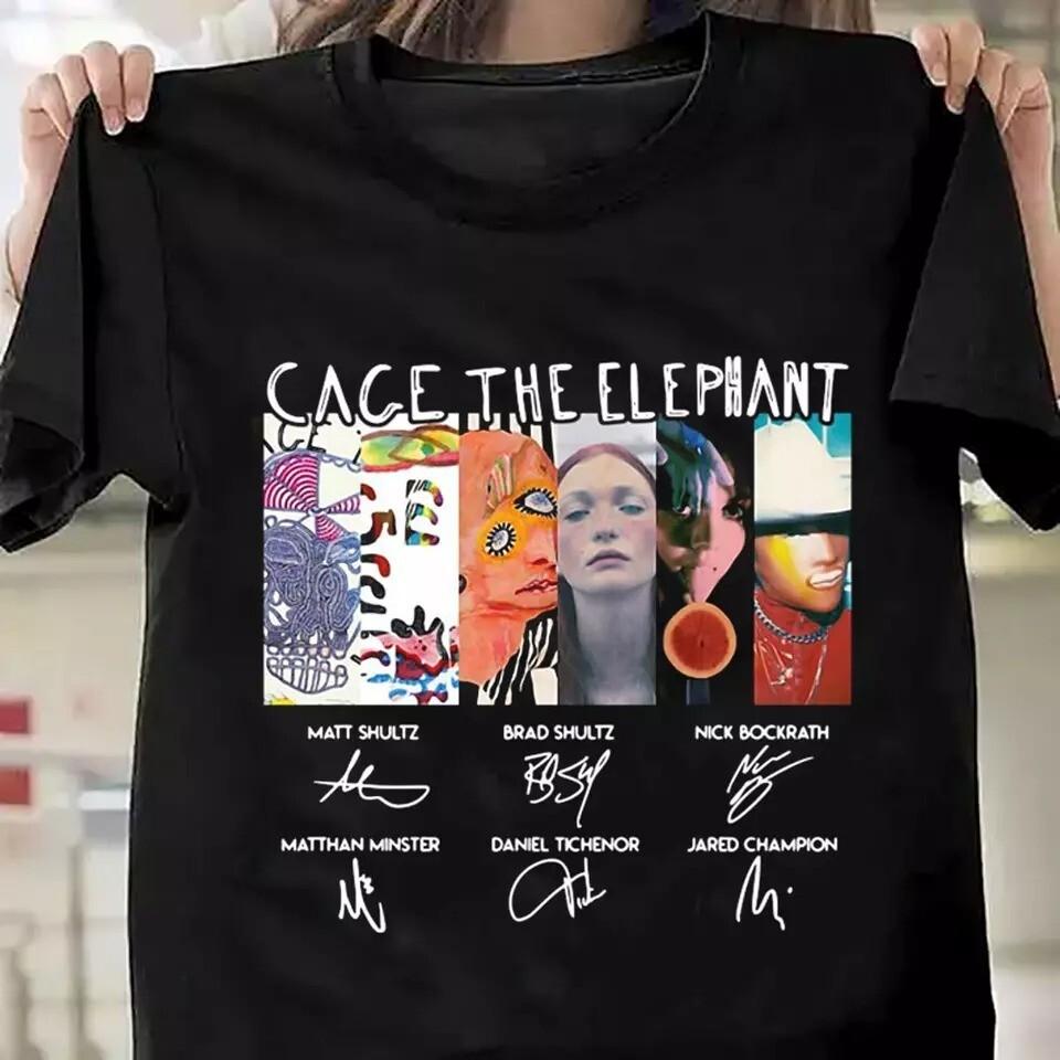 Cage The Elephant Signatures Collection Album All Size Cotton T-Shirt SU641 Unisex T-Shirt XL
