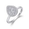 Nabest   CopperWaterdrop Shape Women Ring VVS D 3EX Moissanit Diamond Engagement Wedding Rings Fine Jewelry Supplier