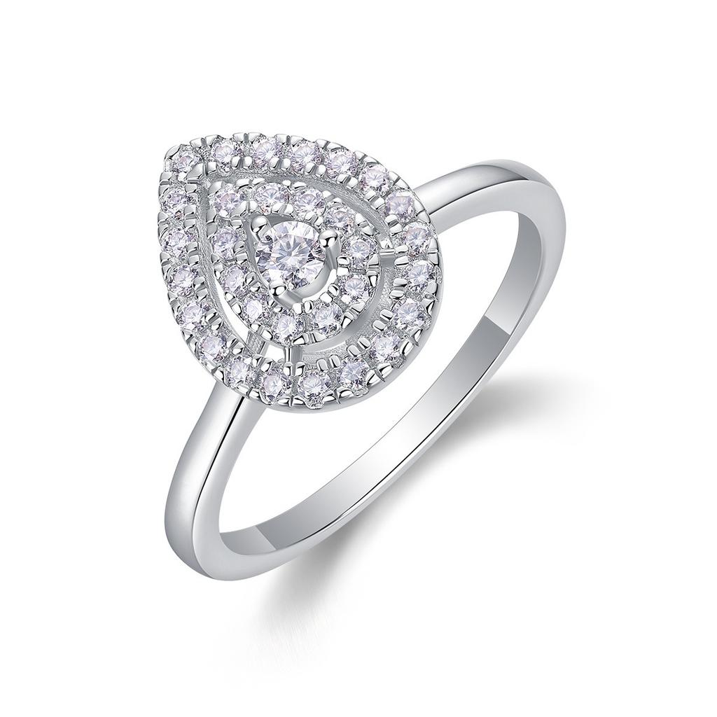 Nabest CopperWaterdrop Shape Women Ring VVS D 3EX Moissanit Diamond Engagement Wedding Rings Fine Jewelry Supplier