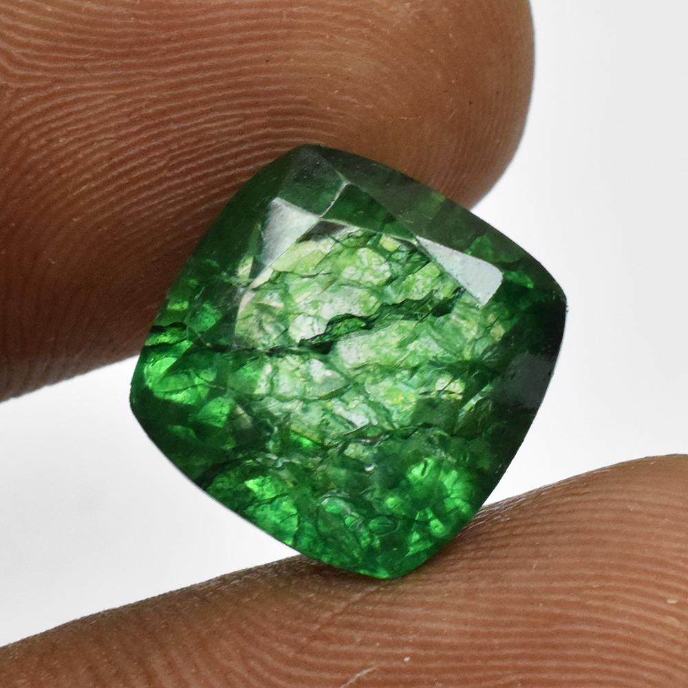 Natural Green Emerald Loose Gemstone 9.05 Ct Square Cushion for Jewelry Making and Gem Collections