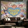 Tapestry Ścienne Chainsaw Man Estetyczna Dekoracja Ścienna Drukowany Materiał Koc Dekoracyjne Tapiserie Do Sypialni Salonu Wystrój Domu