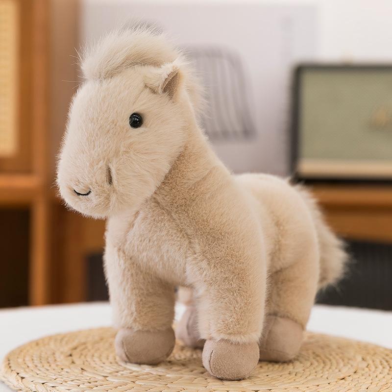 Cute Simulation Horse Plush Toy Grassland Activity Gift Children's Soothing Doll Temple Fair Ornament