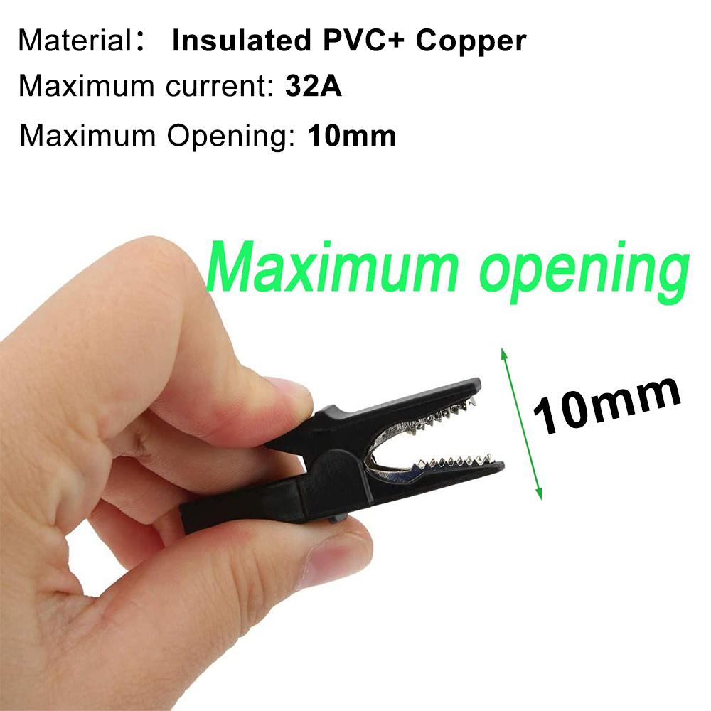 Alligator Clip with Banana Plugs Set No Welding Fully Insulated Safety Electrical Test Crocodile Clips Connector for Multimeter