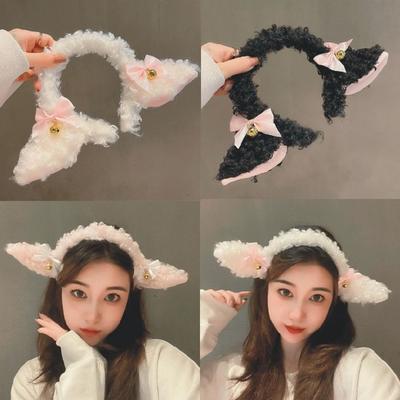 Simulation Sheep Ears Headband Plush Headwear Fashion Bowknot Head Hoop  Costume Party