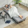 Convertible Armchair, 1-Seater, Folding Armchair-Bed, Linen, Adjustable Backrest, Pillow, Light Gray