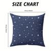 Navy Blue Light Star Decor square Jacquard Pillow Cover for Sofa Office Waist Cushion Cover Home Decorative Pillowcase