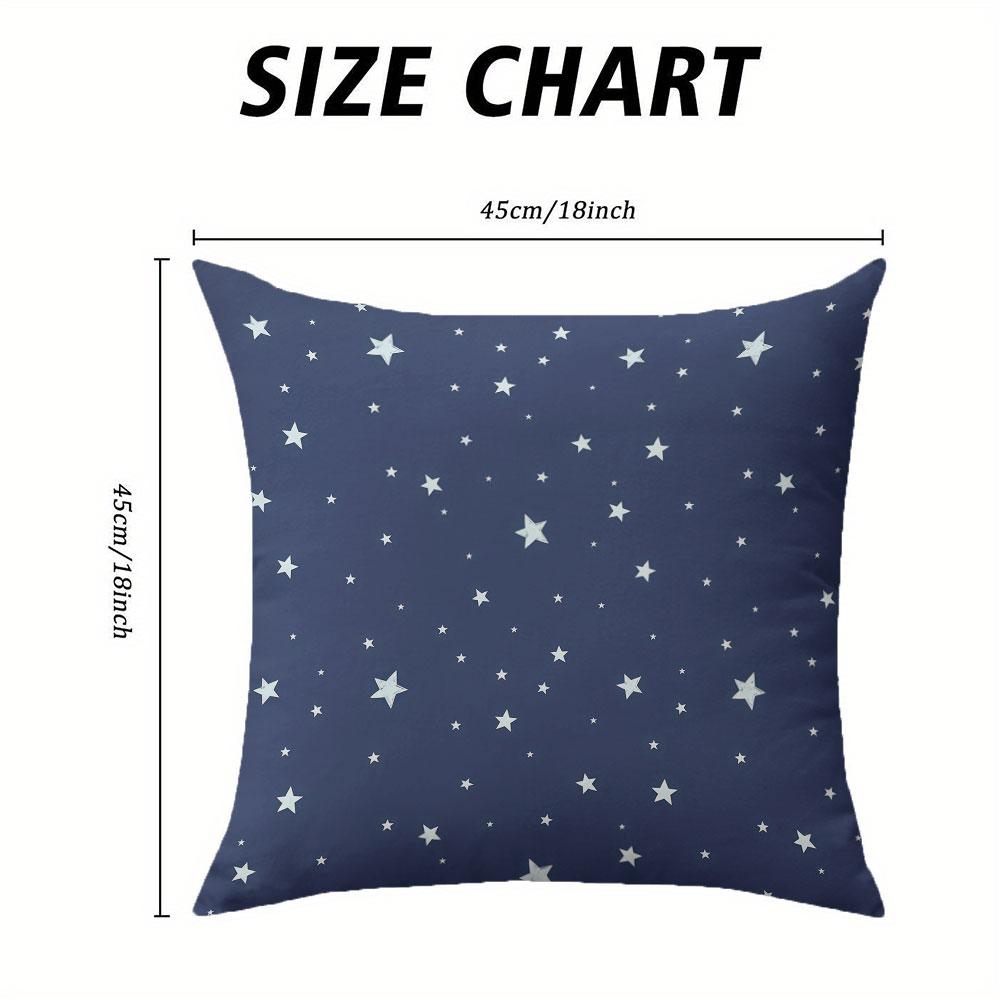 Navy Blue Light Star Decor square Jacquard Pillow Cover for Sofa Office Waist Cushion Cover Home Decorative Pillowcase