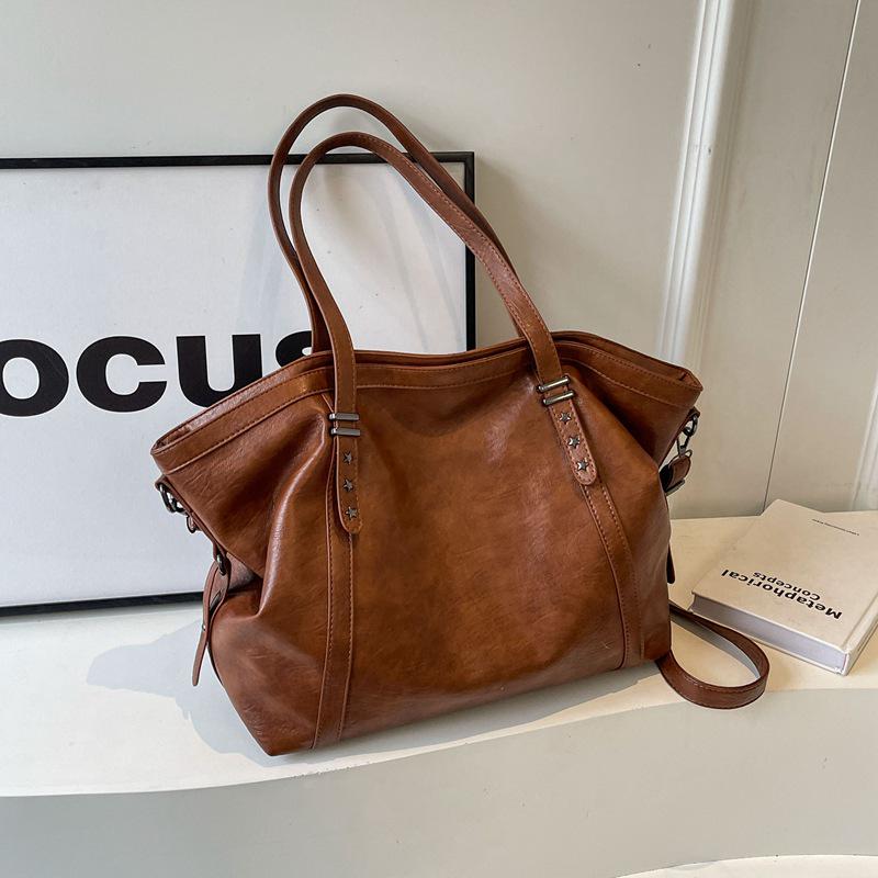 Borsa a tracolla e a spalla retrò da donna di grande capacità - Borsa tote versatile da pendolare