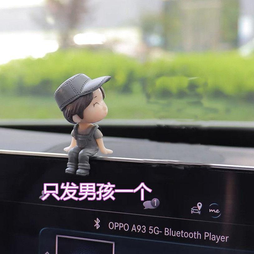 Car Accessories Cute Cartoon Couples Action Figure Figurines Balloon Ornament Auto Interior Dashboard for Girls Gifts
