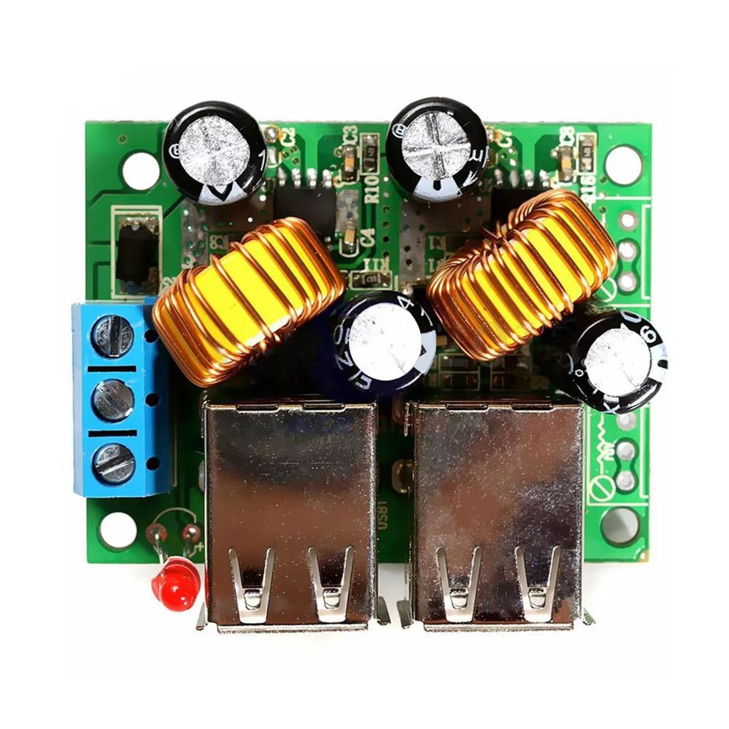 4-USB Port Buck Power Module Board DC 12V 24V 40V To 5V 5A Supply Module for MP3/MP4 Phone Car Equipment