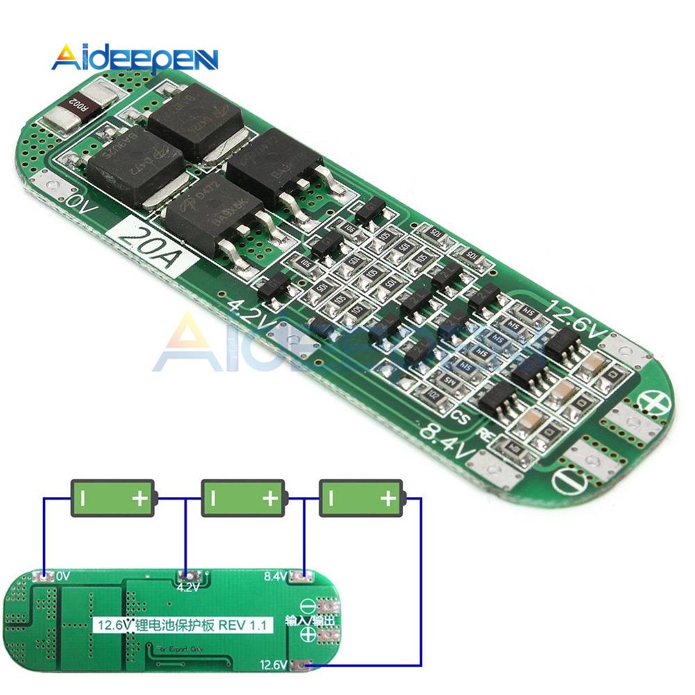 3S 20A Li-ion Lithium Battery 18650 Charger Protection Board PCB BMS Cell Charging Protecting Module 12.6V