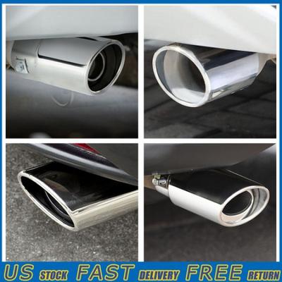 Rear Pipe Exhaust Tail Auto Muffler Car Tip Stainless Steel Universal Chrome EXV