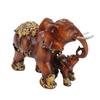 Mother and Baby Elephant Statue Resin Animal Sculpture for Family   Desk Decoration Imitation Wood Grain