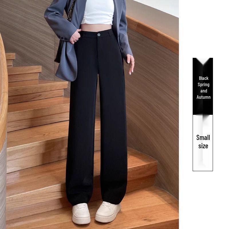 

Women s High-Waisted Black Wide-Leg Pants - Slimming, Drapey, Loose Fit for Petite Figures L 56-60kg