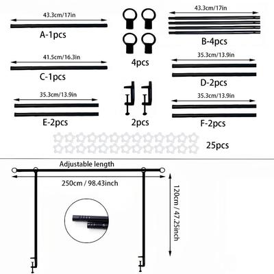 With Clamps Over The Table Rod Stand Adjustable Party Hanging Decor Table Arch Stand Tabletop Metal Balloon Flower Arch Stand