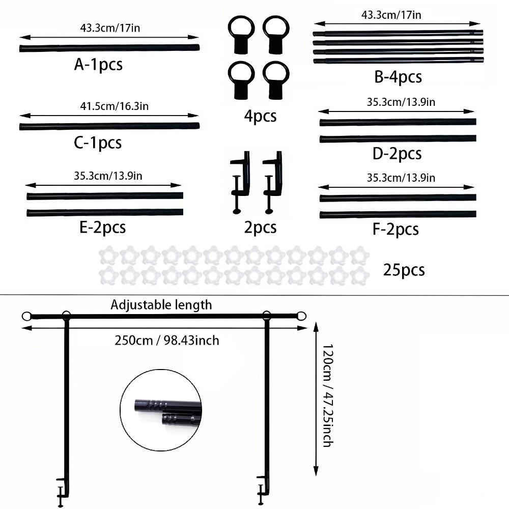 with Clamps Over The Table Rod Stand Party Hanging Decor Metal Table Arch Stand Adjustable Tabletop Balloon Flower Arch Stand