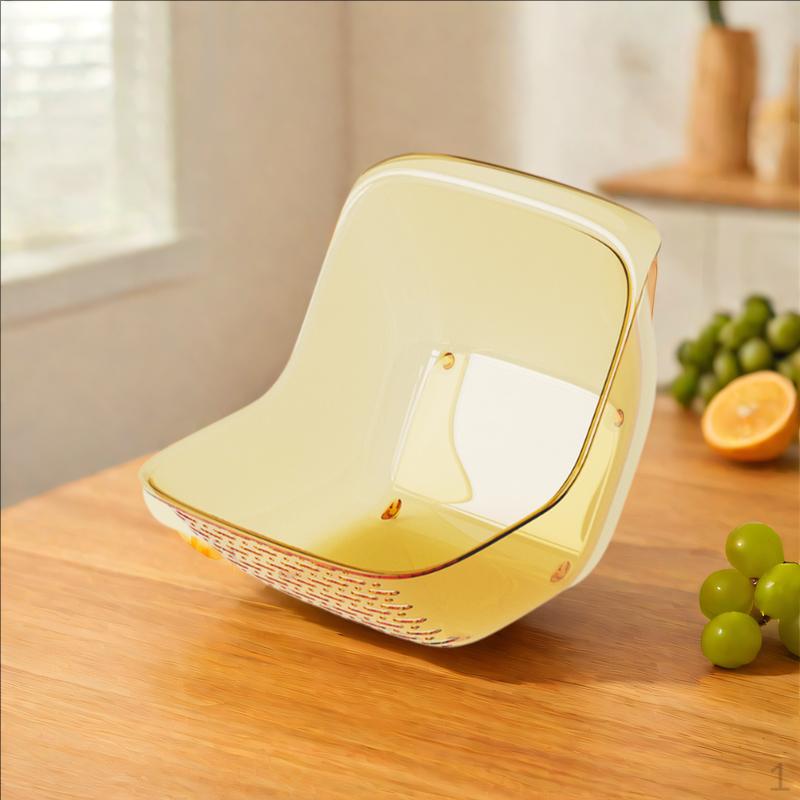 

Kitchen Draining Basket Multifunction Washing Strainer Storage Food Colander Orange