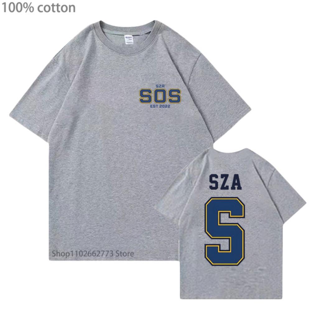 SZA SOS Anime T-shirts Funko Pop Shirt Manga/comic Tshirt 100%Cotton Women Kawaii Cartoon Tee-shirt Summer Men Clothing Y2k Tops