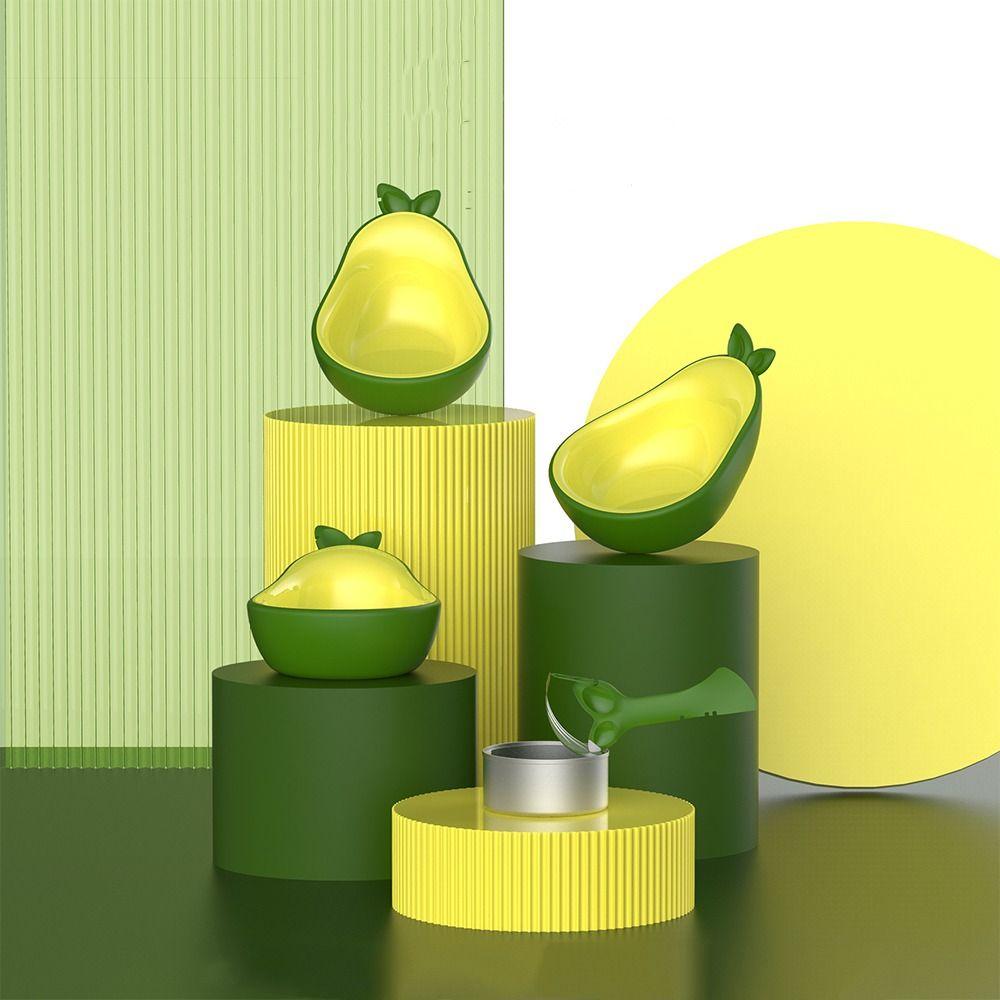 3-in-1 Avocado Pet Bowl Anti Spill Pet Feeder Easy To Clean Cat Drinking Bowl  For Cat Dog