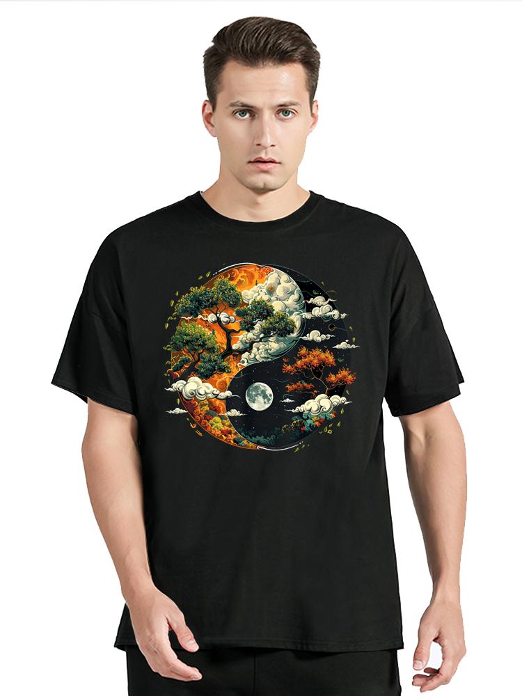 

Tree Of Life Yin Yang TShirt Chinese Yinyang Tai Chi Means Harmonious Tshirt Cotton Casual Men Clothing Oversized T Shirt Tops S разноцветный