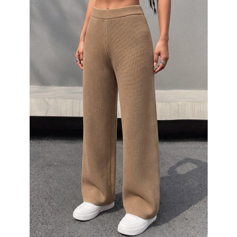 Damen S Hohe Taille Gerade Weiter Bein Lässige Hose Winter