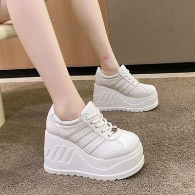 Fashion New Fashion Spring Autumn Sneakers High Heels Wedges Shoes Woman Pumps Fashion Wedge Heel Platform Punk Style Zapatos Mujer
