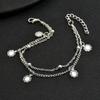 1 Pc Double Layer Anklet With Flower Charms Romantic Sweet Unique Personal Fashion Accessories,Suitable for All Seasons