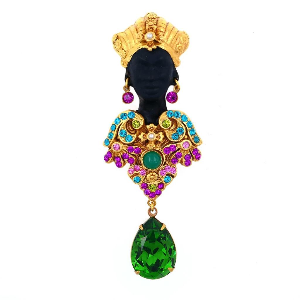 Broche vintage pratique en strass pour femme avec strass pour