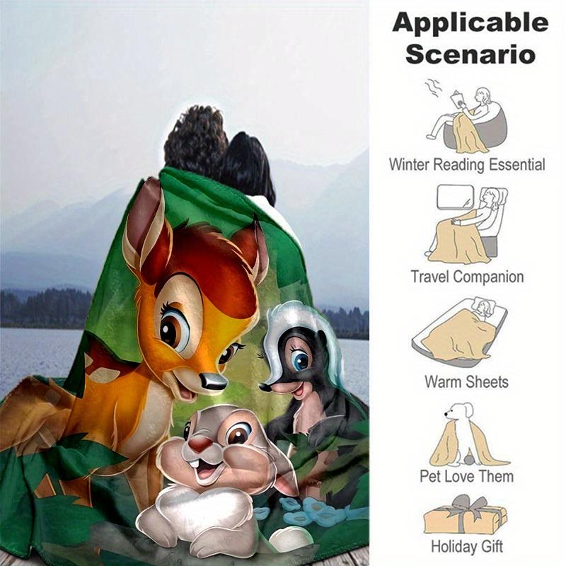 1pc, Disney Bambi Thumper Skunk Home Decor Blanket Soft Throw for Couch, Bed, Car, Travel, Camping