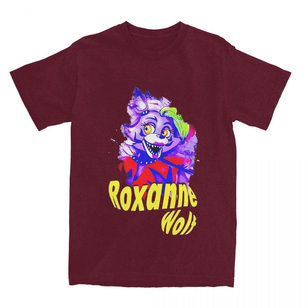 Roxanne Wolf Kunst T-Shirt Herren Damen 100% Baumwolle Tolles T-Shirt Rundhals FNAF T-Shirts Kurzarm Kleidung Neuankunft
