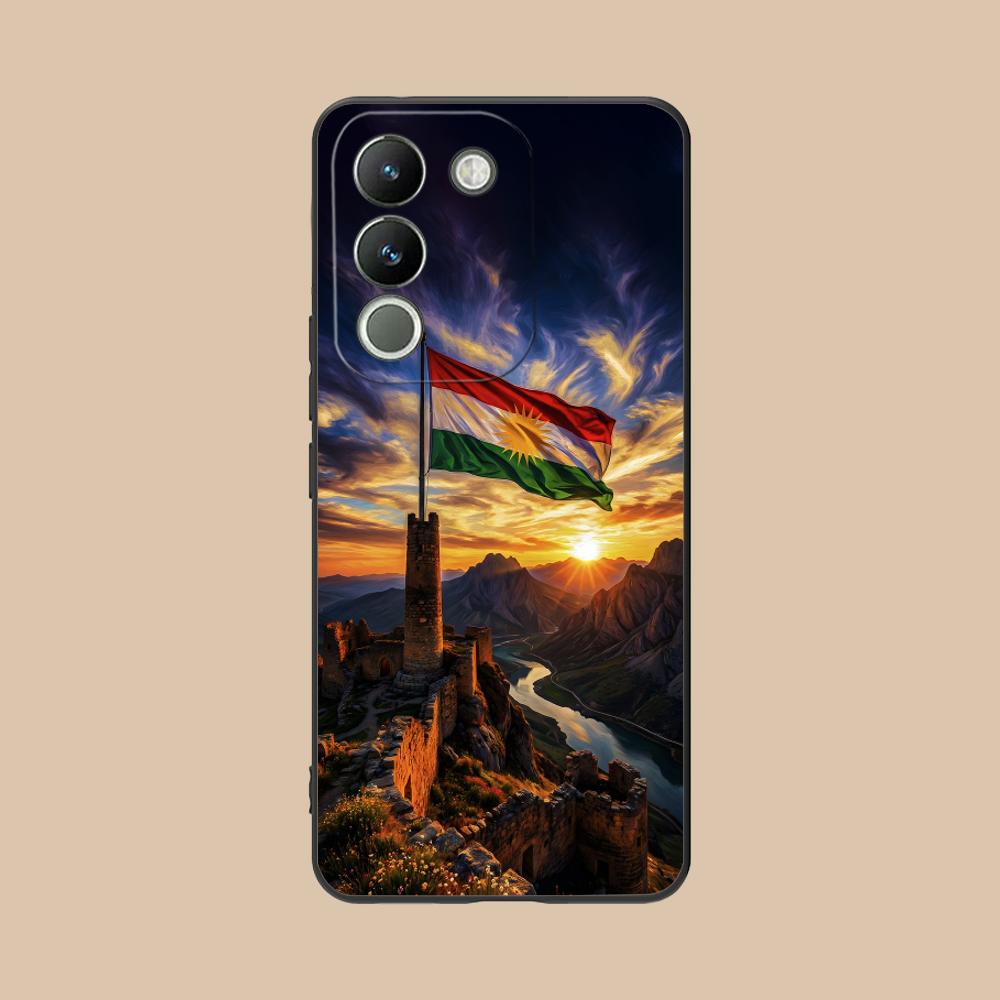 Kurdistan Flag Matte TPU Mobile Phone Case for VIVO Y77 76 75 74 73 72 58 56 55 51 50 38 36 Y19 Y18 Y03 Y01 5G Colorful Cover